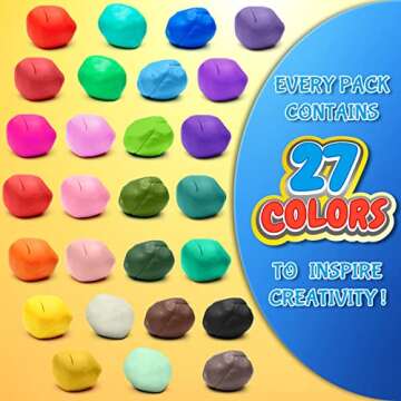 ESSENSON Air Dry Clay 27 Colors, Modeling Clay for Kids, DIY Molding Magic Clay for with Tools, Toys Gifts for Age 3 4 5 6 7 8+ Years Old Boys Girls Kids