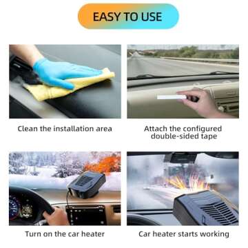 Car Heaters for Vehicle, Fast Heating Defrost Defogger Suits for Car, 12V 200W Portable Car Heater with 360° Rotatable Base, 2-in-1 Heating & Cooling Fan for Car, SUV, Jeeps, Trucks