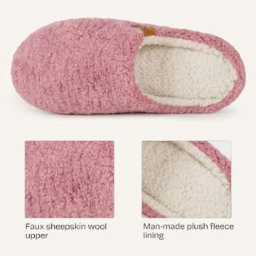 Fuzzy Slip-on Slippers for Women | Memory Foam Comfort