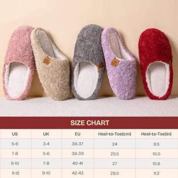 Fuzzy Slip-on Slippers for Women | Memory Foam Comfort