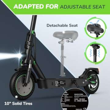 isinwheel S9 Max Electric Scooter 22 Miles Long Range and 21 MPH Portable Folding Commuting Scooter for Adults, Dual Suspension & Brakes, App and Scooter Bag