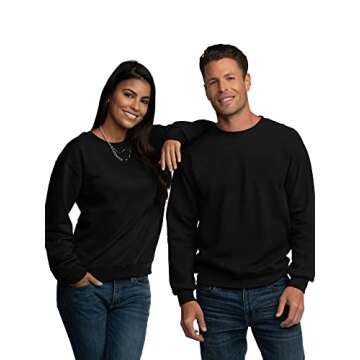 Fruit of the Loom Men's Eversoft Fleece Sweatshirts & Hoodies, Sweatshirt-Black, Small, A11000