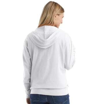 Hanes womens Slub Jersey fashion hoodies, White, X-Large US