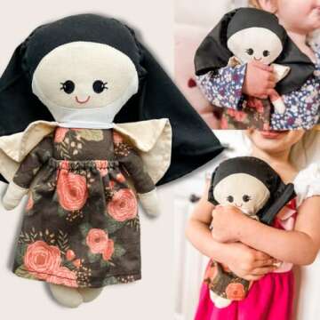 Saint Therese of Lisieux Plush Catholic Saint Doll - Kids Saint Therese of Lisieux Stuffed Plush Doll Toy - Baptism Gifts for Home Christmas Decoration & Catholic Boys and Girls