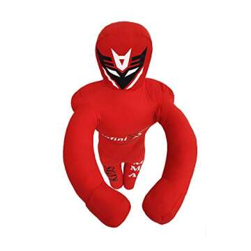 Infinix Sports Kids Grappling Dummy BJJ Wrestling Dummy for Kids Youth MMA Boxing Dummies Brazilian Jiu Jitsu Dummy Children Punching Dummy 110cm UNFILLED (Red)