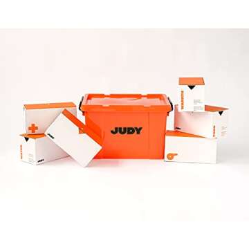 Disaster Emergency Kit - JUDY The Safe Emergency Bin | Supports Up to 4 People | At-Home Hub for Earthquakes, Hurricanes, Wildfires and More