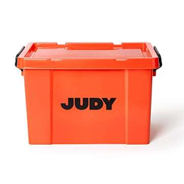 Disaster Emergency Kit - JUDY The Safe Emergency Bin | Supports Up to 4 People | At-Home Hub for Earthquakes, Hurricanes, Wildfires and More