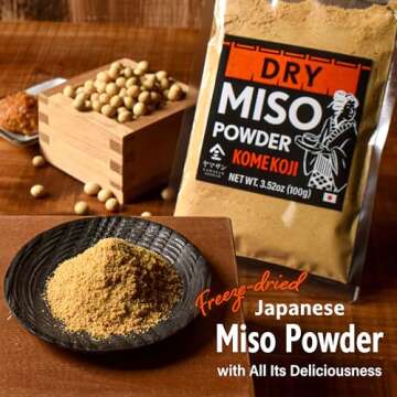 YAMASAN KYOTO UJI Japanese Dry Miso Seasoning, Freeze-Dried Miso Powder, No Additives, Vegan, Delicious Flavor for Various Foods, Made in Japan 100g(3.52oz)