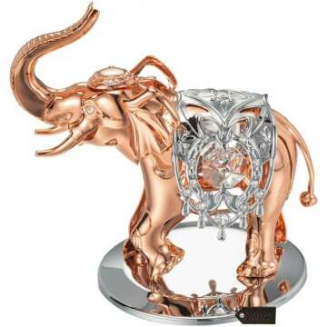 Elegant Matashi Elephant Ornament - Rose Gold & Silver Tabletop Décor