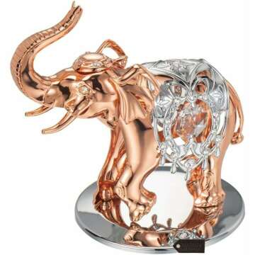 Matashi Elephant Ornament - Rose Gold & Silver Design