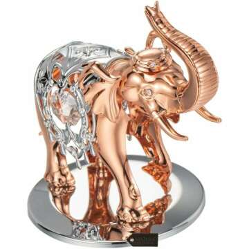 Matashi Elephant Ornament - Rose Gold & Silver Design