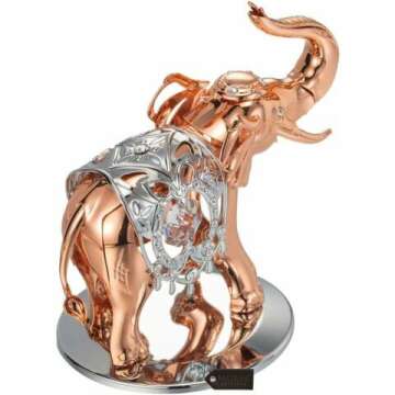 Matashi Elephant Ornament - Rose Gold & Silver Design