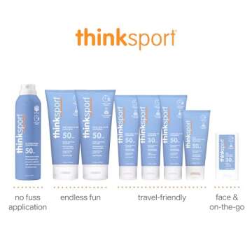 Thinksport SPF 50+ Mineral Sunscreen – Safe, Natural Sunblock for Sports & Active Use - Water Resistant Sun Cream –UVA/UVB Sun Protection – Vegan, Reef Friendly Lotion, 6oz