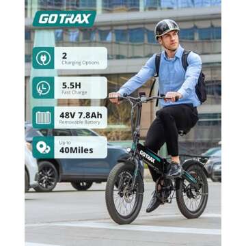 Gotrax R1 20" Folding Electric Bike with 40 Miles (Pedal-assist1) by 48V Battery, 20Mph Power by 350W, Weighs Only 45lbs, LCD Display & 5 Pedal-Assist Levels, Suitable for Leisure Riding&Commuting WHI