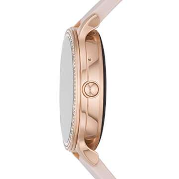 Fossil 42mm Gen 5E Stainless Steel and Silicone Touchscreen Smart Watch, Color: Rose Gold, Pink (Model: FTW6066)