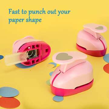 Heart Hole Paper Craft Punch Shapes - Heart Scrapbooking Puncher Set, Paper Punchers with Different Size Crafting Designs for Card Making DIY Albums Photos Office Supplies (2In/1.5In/1In/0.6In/0.3In)