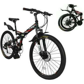 Folding Mountain Bike 21 Speed for Trail & Commuting