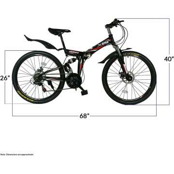 Folding Mountain Bike 21 Speed for Trail & Commuting