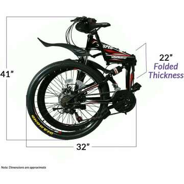 Folding Mountain Bike 21 Speed for Trail & Commuting