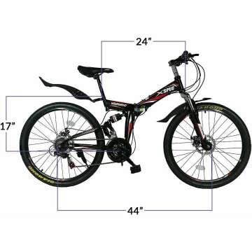 Folding Mountain Bike 21 Speed for Trail & Commuting