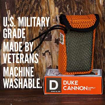 Duke Cannon Tactical Scrubber Soap Pouch - U.S. Military-Grade, Coarse and Soft Mesh, 550 Paracord, Shower Hygiene Essential for Men's Bar Soap