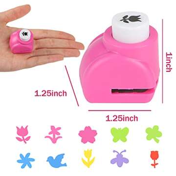 LoveInUSA Craft Hole Punch Shapes Set, 10PCS Shape Hole Punchers for Kids Great for School Crafting, Fun Projects and School Supplies with Bird, Bee, 4-Leaf Clove, Rose, Butterfly, etc