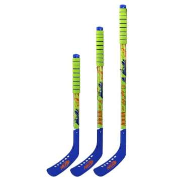 Franklin Sports NERF Proshot Kids Hockey Sticks+Ball Set-2 Player Youth Indoor+Outdoor NERF Hockey Set-2 in 1 Knee+Floor Hockey Sticks-(2)NERF Proshot Youth Hockey Sticks+(1)Foam Hockey Ball Included