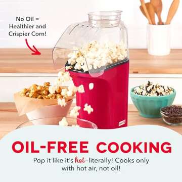 DASH Hot Air Popcorn Popper Maker - Perfect Snack Solution