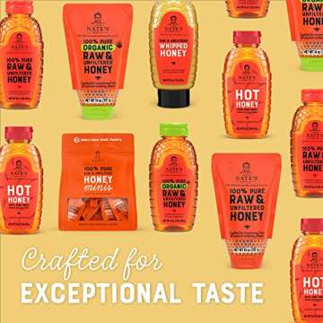 Nate's Raw Honey 4-Pack - Unfiltered & Pure Squeeze Bottles