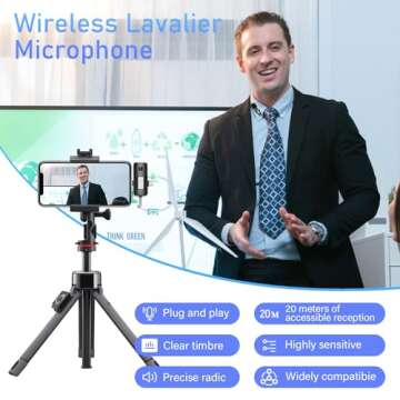 Professional Lavalier Microphones for iPhone, Camera, Android, iPad, Mini Microphone,USB C Microphone,3 in 1 Cordless Mic for Video Recording/TikTok/YouTube/Interview,Microphones for Live Stream