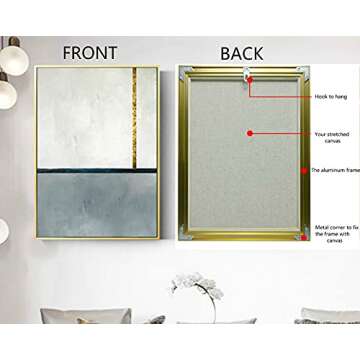 GVS-ART DIY Metal Floating Frame for 24X36“ Canvas Painting Art,1 1/2"(3.8cm) Depth, Floater Frame,Mental Frame Kit, Cut to Pieces,Not Include Canvas or Mat Matte Black Frame