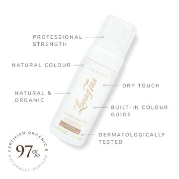 Loving Tan Purest Tanning Mousse, Medium - Sunless Tanner Made From 97% Certified Organic & Naturally Derived Ingredients - Up to 5+ Self Tan Applications Cruelty Free, Vegan - 3.3 Fl Oz