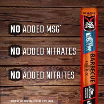 Jack Link's Meat Sticks, Barbecue Pork Sticks, Great Stocking Stuffer, Holiday Gift for Men, Protein Snack, Meat Stick with 6g of Protein, Individually Wrapped Pork Sticks, 0.92 Oz (20 Count)