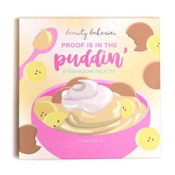 Beauty Bakerie Cosmetics Highly Pigmented Eye Shadow Makeup Palette, Sparkly/Glitter/Shimmer/Metallic/Matte Eyeshadow Look, Vegan, Cruelty-Free, Paraben-Free, 9 Shades, Proof is in the Pudding