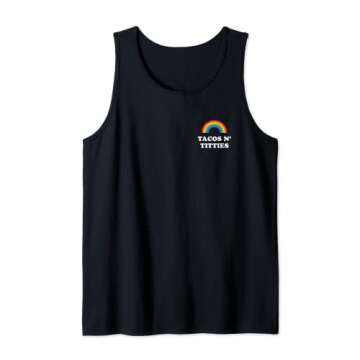 Tacos and Titties Funny LGBTQ Gay Pride Lesbian Lovers WlW Tank Top