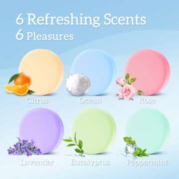 TranquilBliss Shower Steamers 6 Count, Scented Shower Bombs with Organic & Natural Fragrance, Self-Care & Relaxation Birthday Presents for Women Who Have Everything