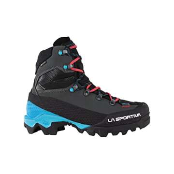 La Sportiva Womens Aequilibrium LT GTX Mountaineering/Alpine Trekking Boots, Black/Hibiscus, 6