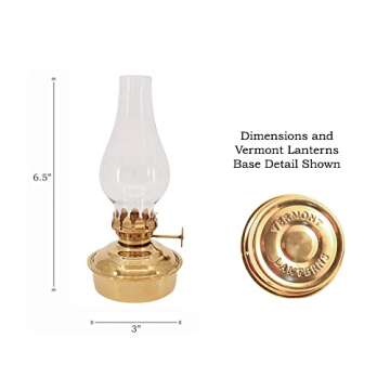 Vermont Lanterns Brass Mini Small Oil Lamp 6.5" (Brass)