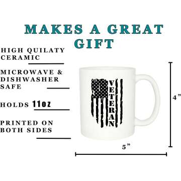 Tattered USA Flag Veteran Coffee Mug