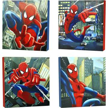 4-Piece Marvel Spider-Man Canvas Wall Art Set