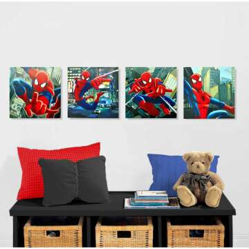 4-Piece Marvel Spider-Man Canvas Wall Art Set