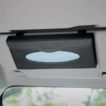 PU Leather Car Tissue Holder - Visor Napkin Case