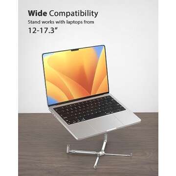 Steklo Laptop Riser - Premium Cooling Stand, Portable Laptop Stand for 12-17.3" Compatible with All Laptops MacBook Pro Air, Ideal Travel Ergonomic Compact Aluminum Adjustable, Foldable Laptop Stand