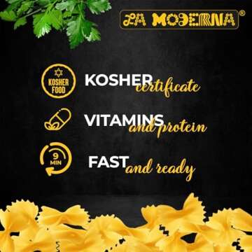 LA MODERNA, Corbata, Pasta, Hecha con Sémola de Trigo Durum, Enriquecida con Vitaminas y Hierro, 7 oz