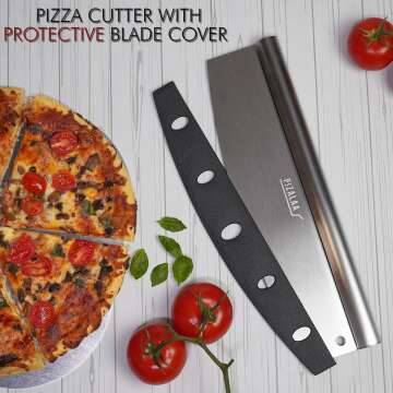 Best 14" Pizza Cutter Rocker Blade with Safety Cover