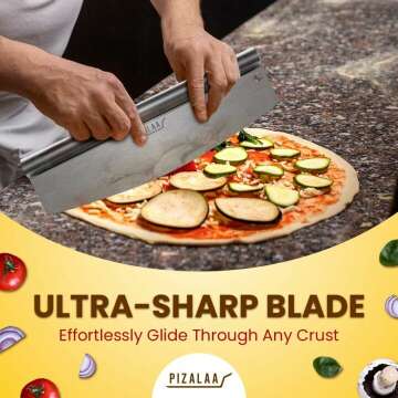 Best 14" Pizza Cutter Rocker Blade with Safety Cover