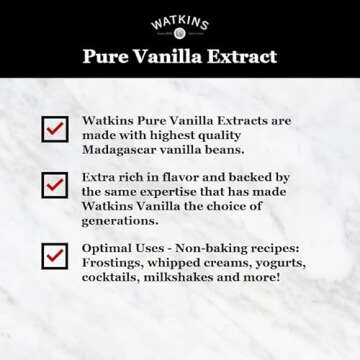 Watkins Organic Pure Vanilla Alcohol Free Flavoring, 2 Fl. Oz (Pack of 1)