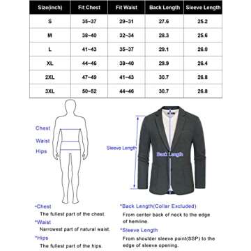 PJ PAUL JONES Casual Blazer Jackets for Men Two Button Lightweight Knit Sport Coat Men Brown L