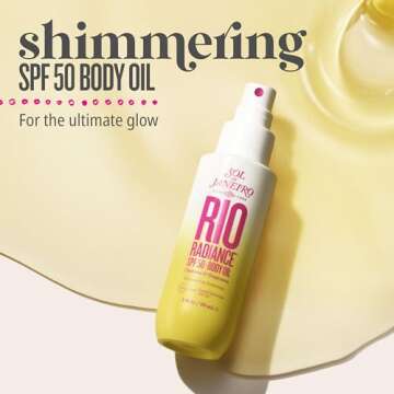 SOL DE JANEIRO Rio Radiance SPF 50 Shimmering Body Oil Broad Spectrum| Spray Sunscreen Dry Oil for Body | Water Resistant Up to 40 Minutes | UV Protection | 3 oz.