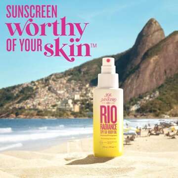 SOL DE JANEIRO Rio Radiance SPF 50 Shimmering Body Oil Broad Spectrum| Spray Sunscreen Dry Oil for Body | Water Resistant Up to 40 Minutes | UV Protection | 3 oz.